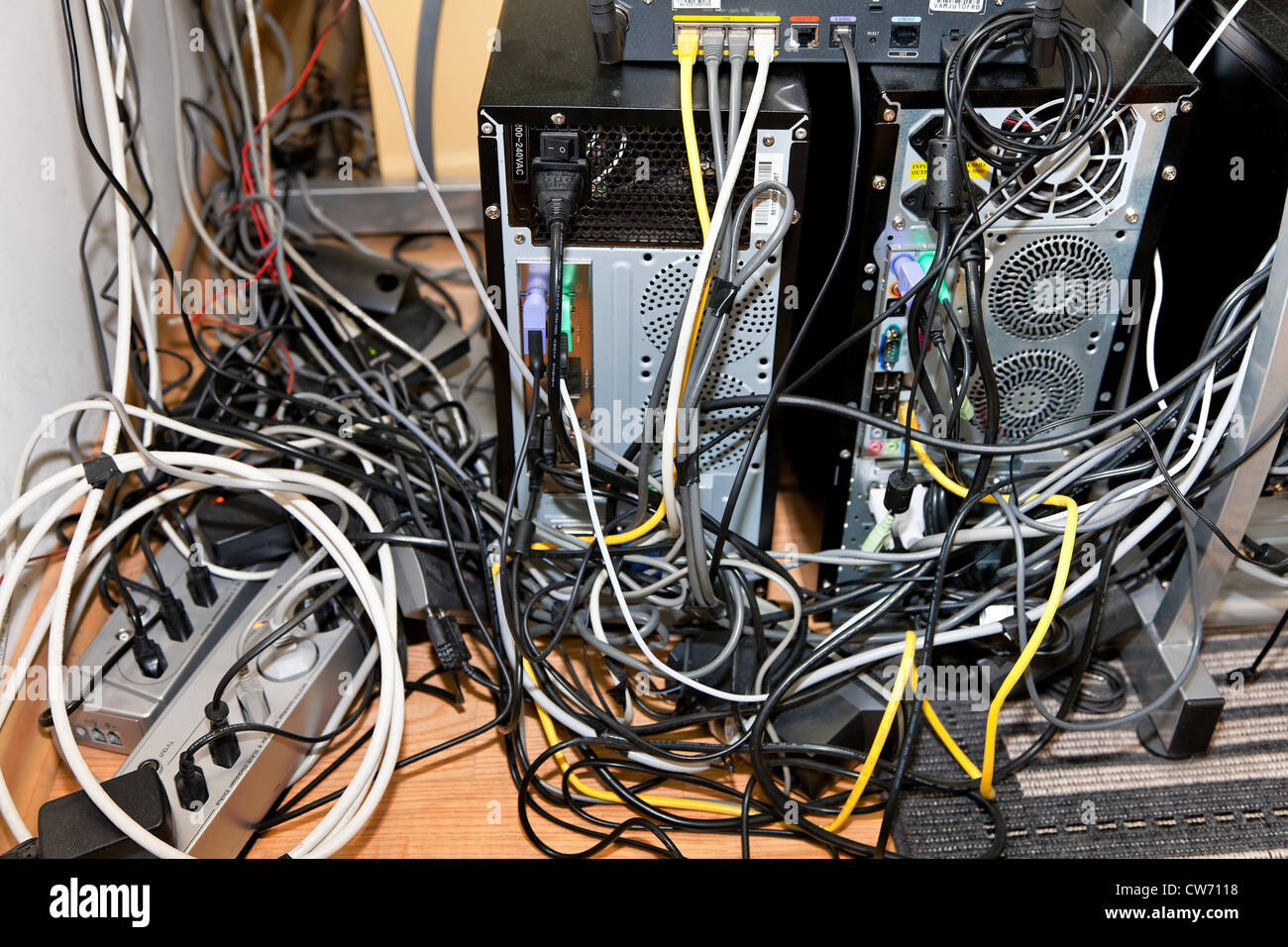 Cable clutter Stock Photo