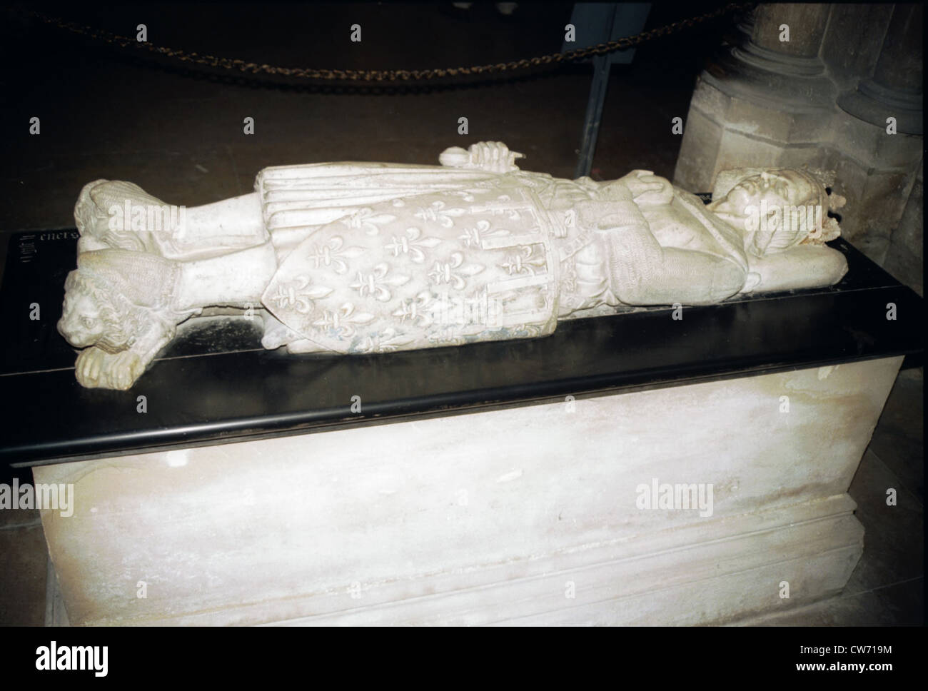 Recumbent statue of Charles I, count of Anjou, King of Sicily (1225 -1285) Stock Photo