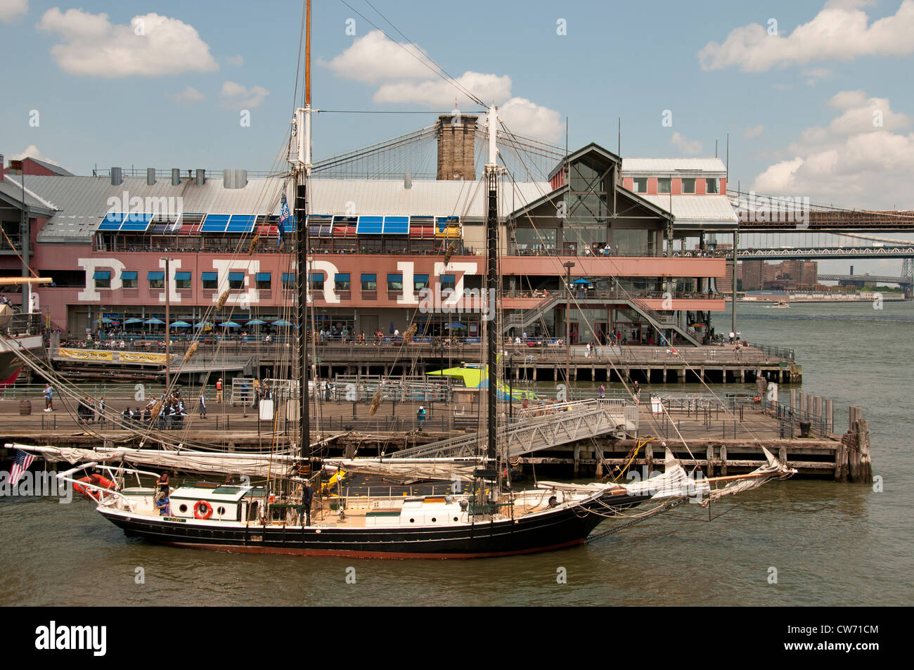 Pier 17 South Street Seaport in Manhattan Financial District. New York