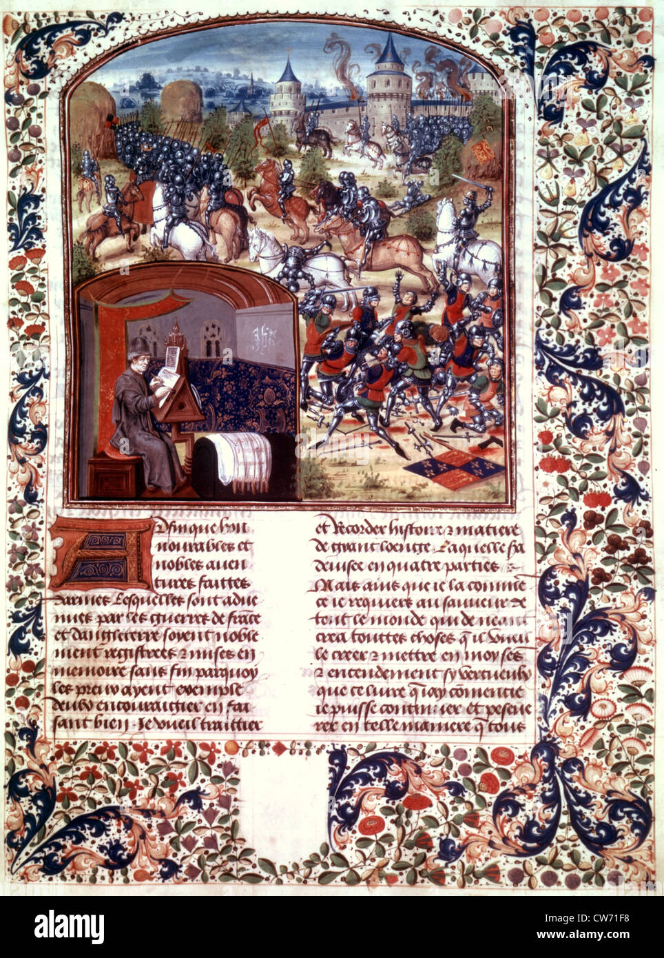 Froissart writing the History of France Stock Photo