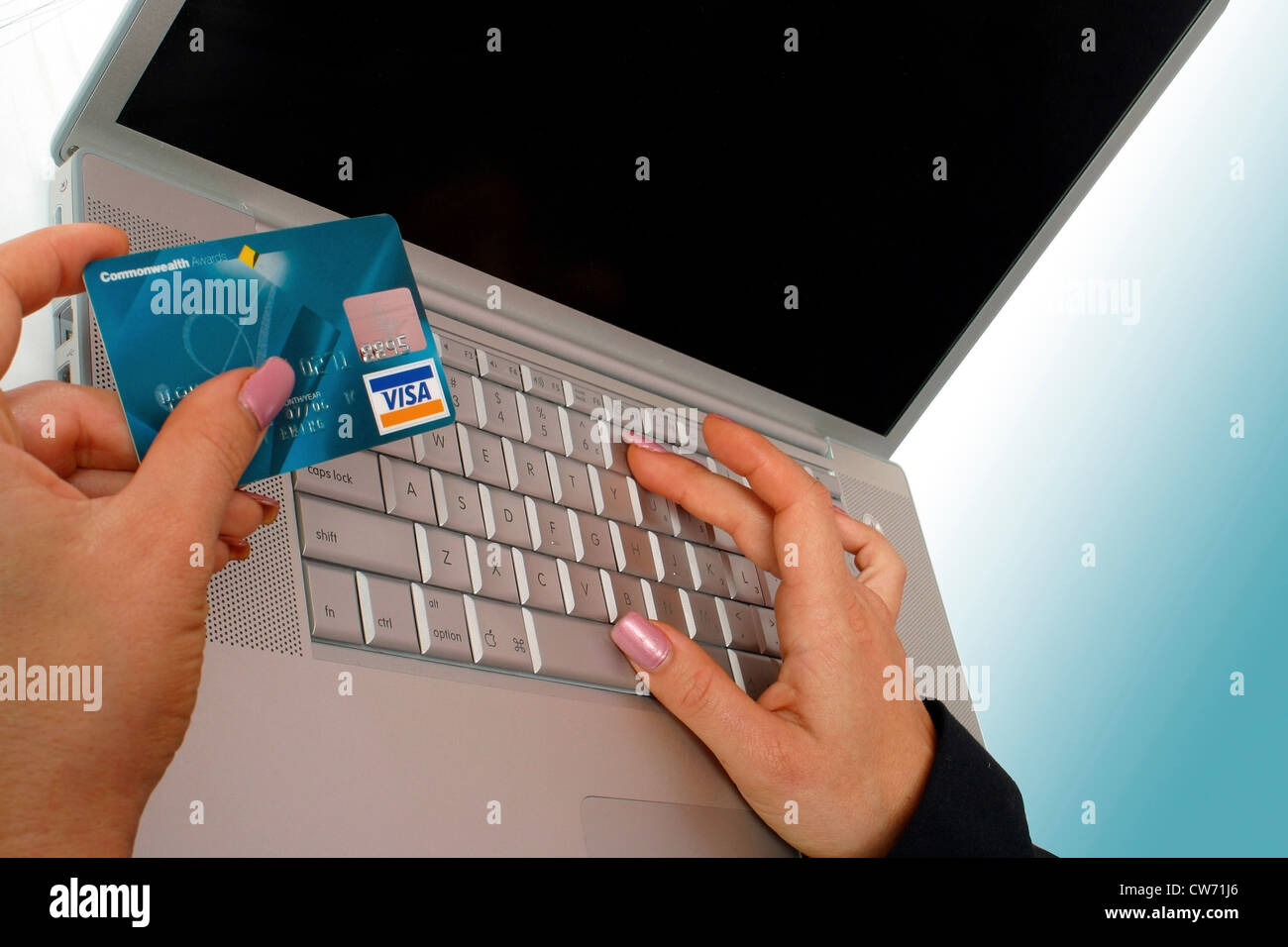 credit card payment via internet Stock Photo