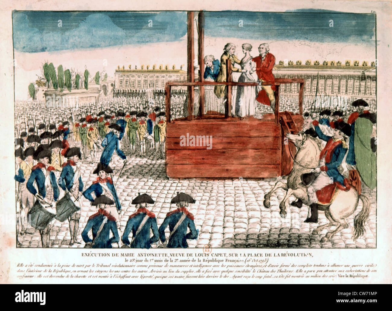 Execution of Queen Marie-Antoinette, October 16, 1793. Stock Photo