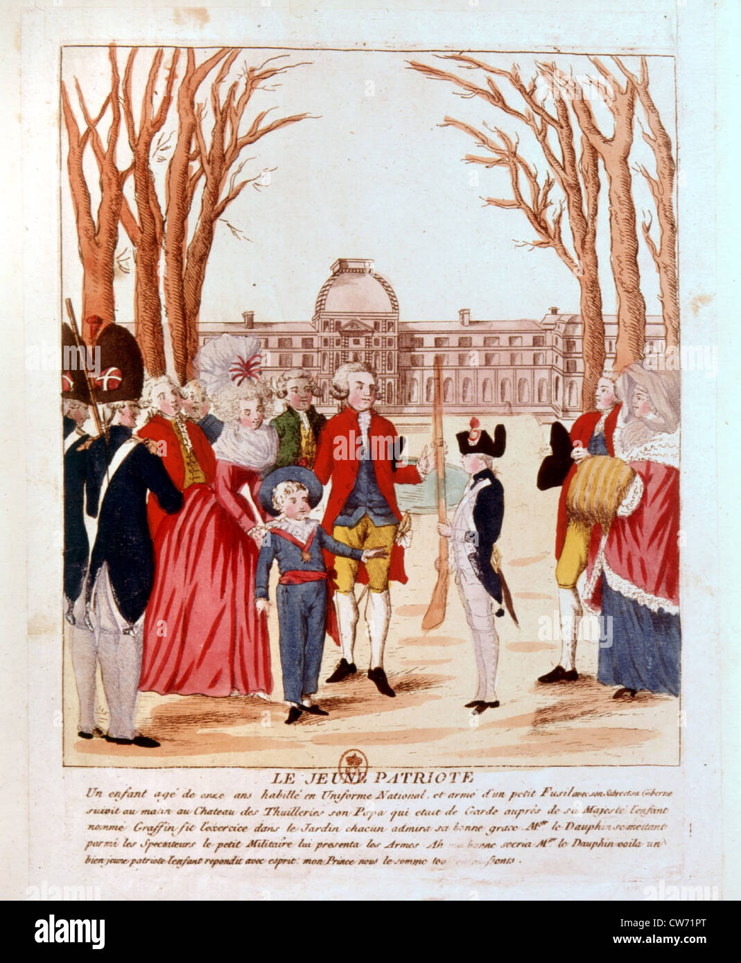 Royal Family at Tuileries Palace, beginning of French Revolution Stock Photo