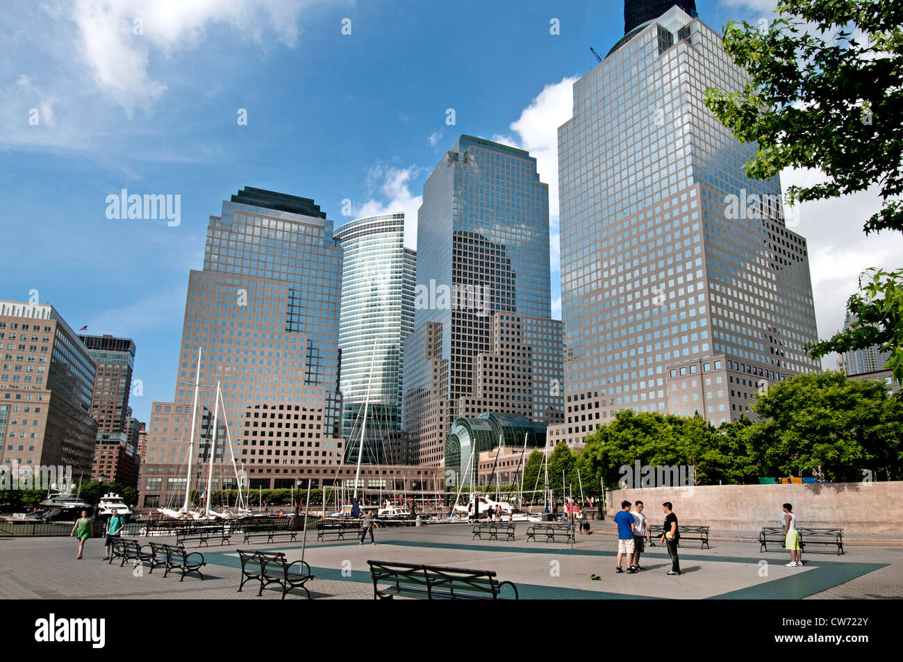 Financial Center Harbor Port One World Trade Center New York City Manhattan Stock Photo