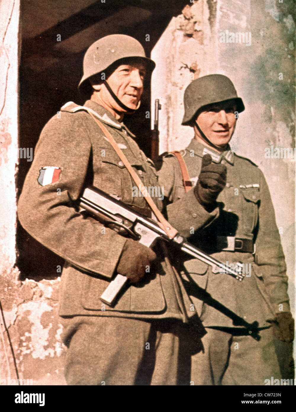 1942, Soldiers of the  LVF (French Volunteer Legion). Photo from 'Signal' magazine Stock Photo