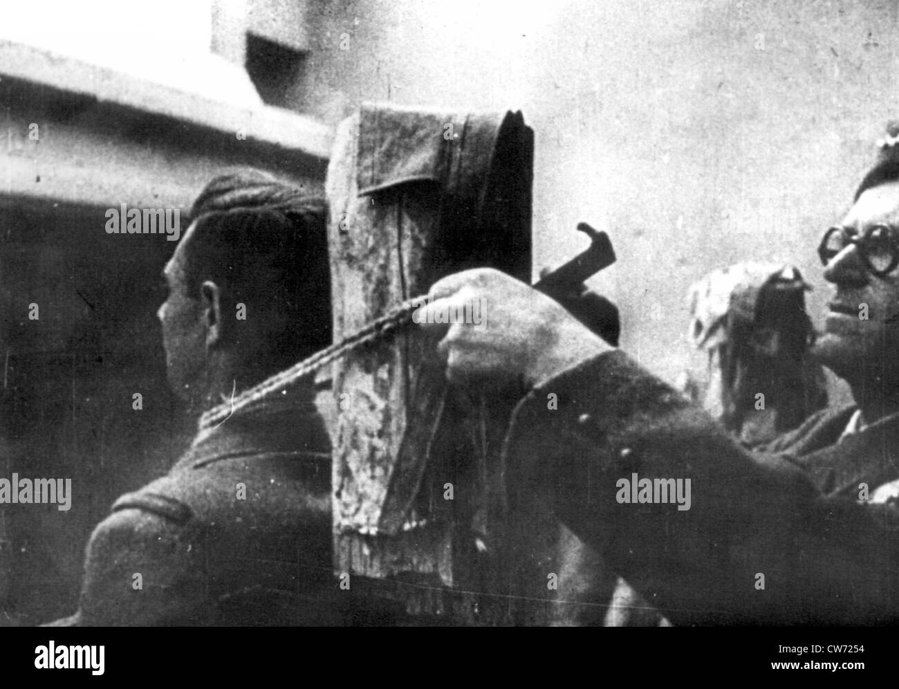Occupation of France.  Execution of a  French resistance fighter. Stock Photo