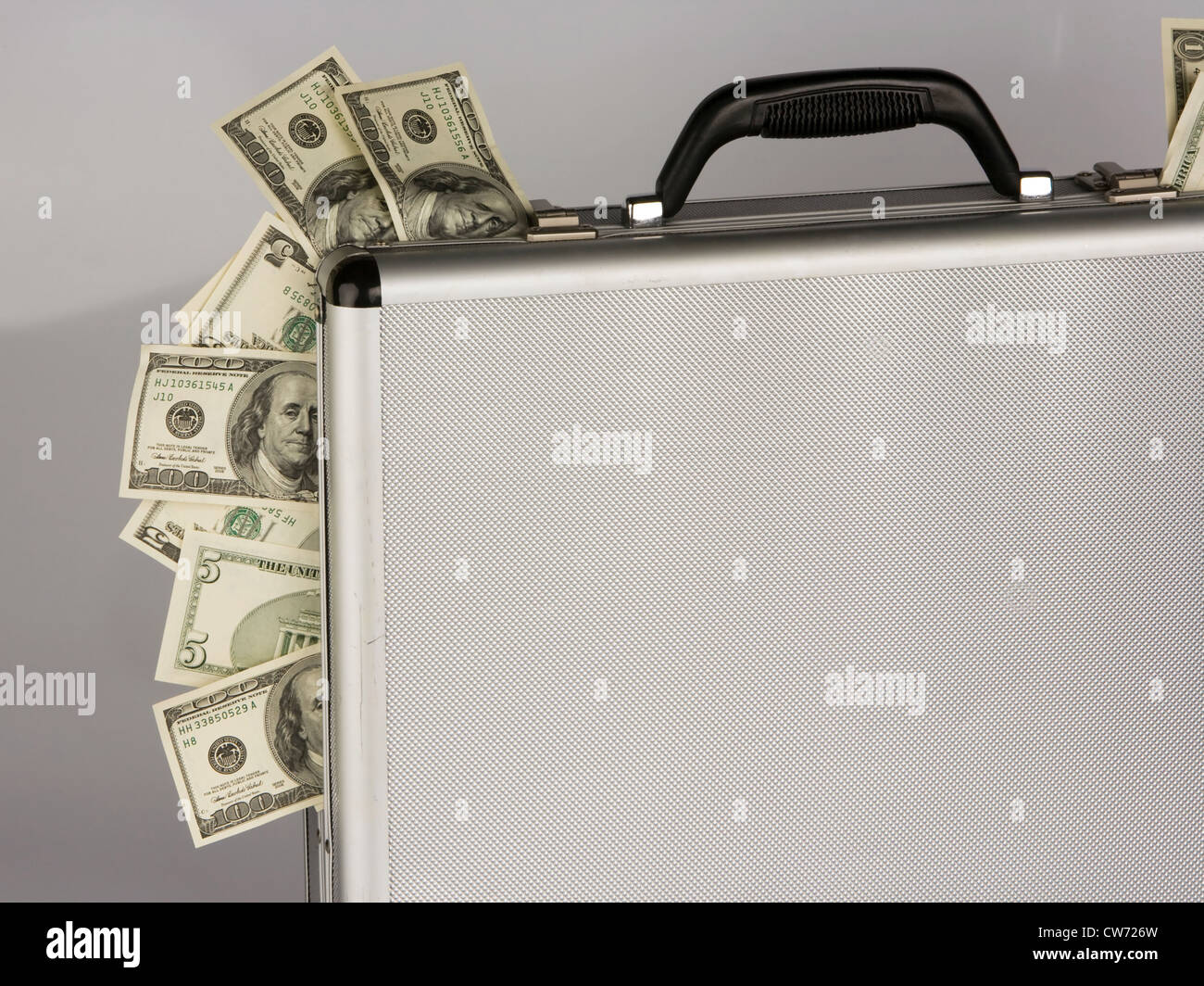 Dollar banknotes in money suitcase Stock Photo Alamy