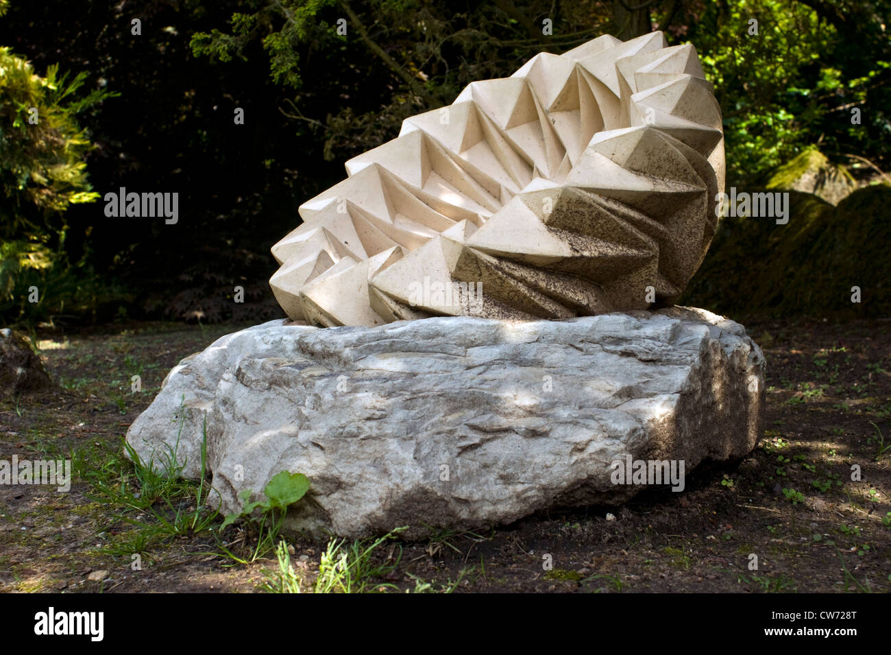 Full Fathom (stoneware clay on stone base, 2009) by Halima Cassell BA MA ARBS Stock Photo