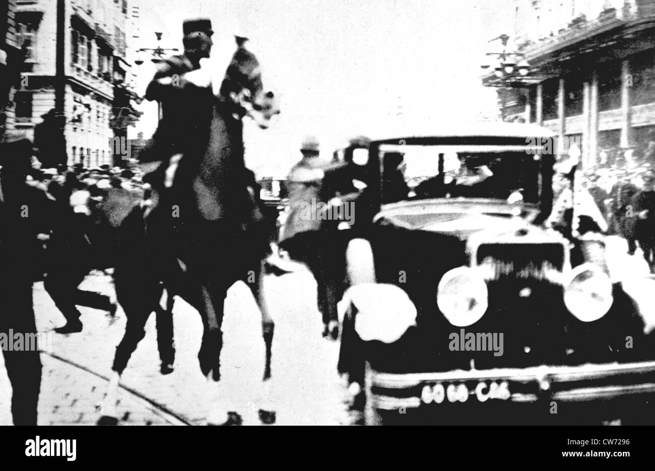 Assassination of king Alexander of Yugoslavia in Marseilles, 1934 Stock Photo
