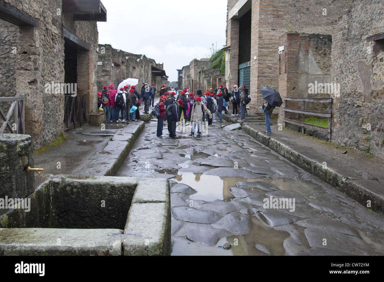 tourists in Pompei, Italy, Pompei Stock Photo