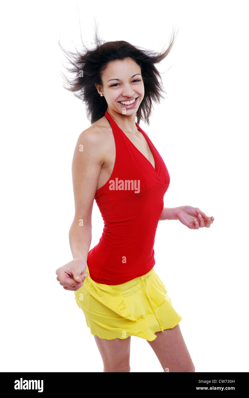 portrait of a beautiful woman, with flying hair Stock Photo