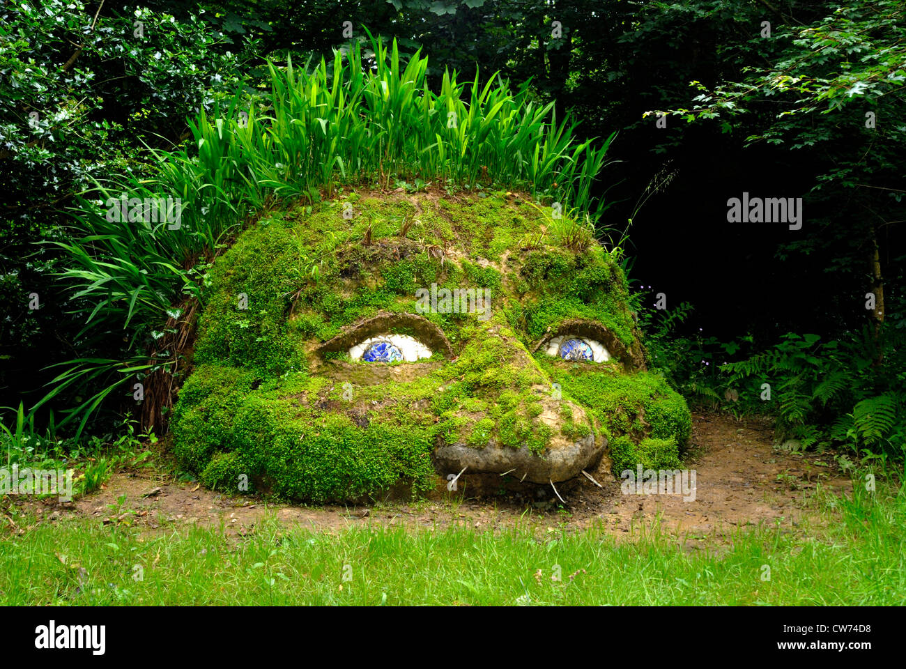 Giants Head sculpture at the Lost Gardens of Heligan, Cornwall Stock