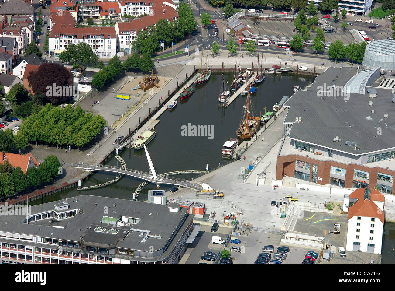 Hoeoevt harbour in Vegesack, Germany, Bremen Stock Photo