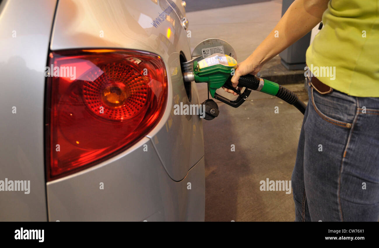 to refuel a car Stock Photo