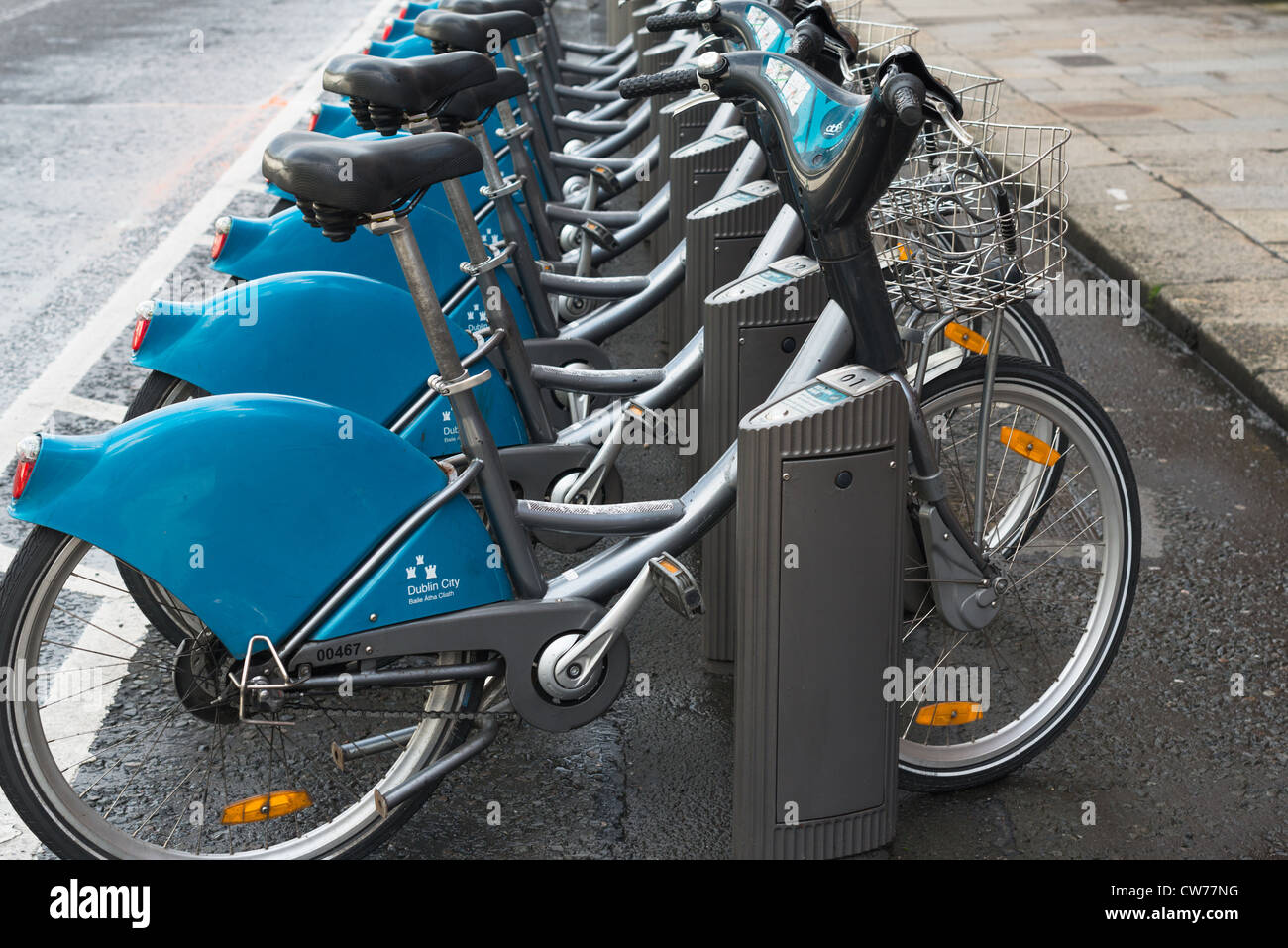 Rental bikes at one of the stations of Dublinbikes, Dublin, Ireland, Europe Stock Photo Alamy