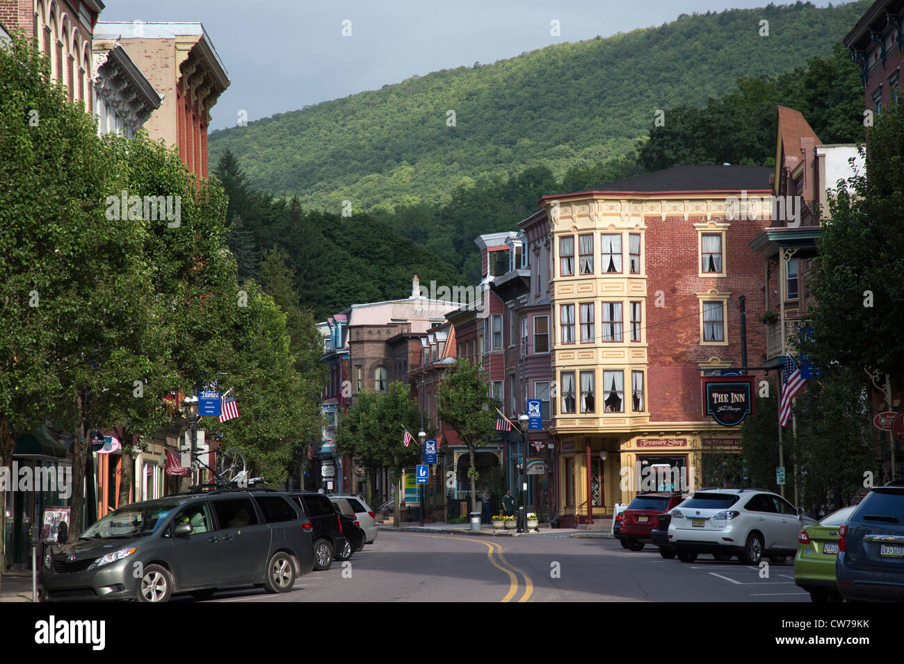 Downtown Jim Thorpe, Pennsylvania. Stock Photo