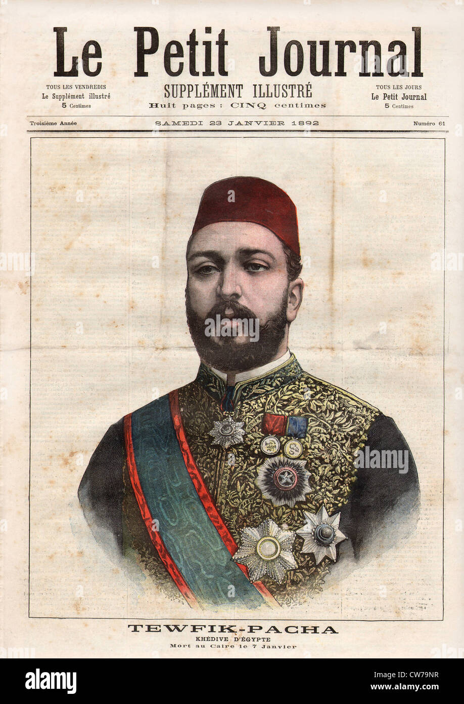 Tewfik Pasha, Khedive of Egypt Stock Photo Alamy