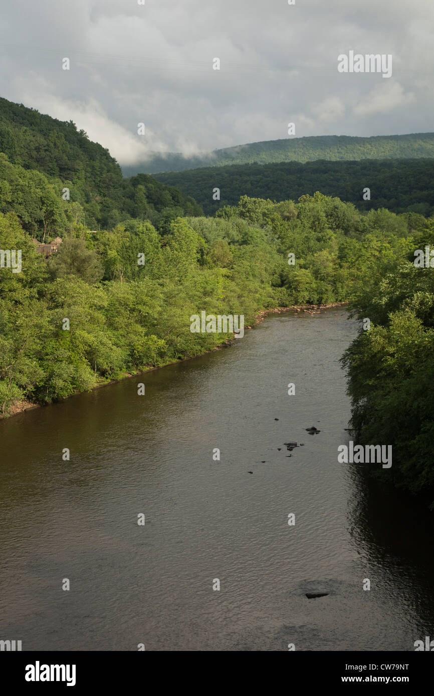 Jim Thorpe, Pennsylvania - The Lehigh River. Stock Photo