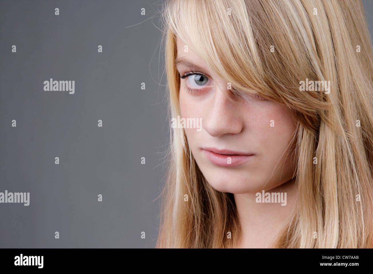 portrait of a young blond woman, Germany Stock Photo