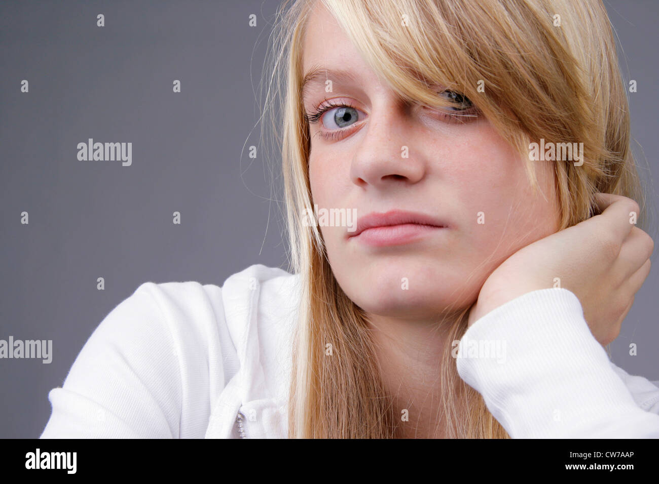 portrait of a young blond woman, Germany Stock Photo