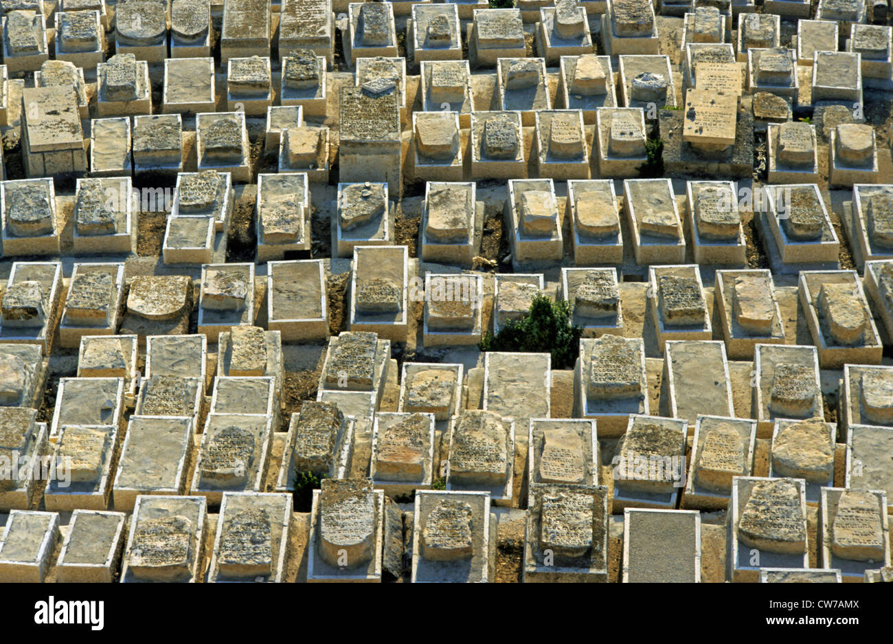 jewish cemetery at Mount of Olives, Israel, Jerusalem Stock Photo