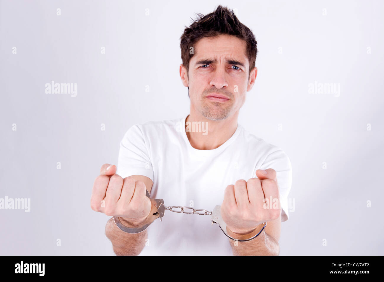 man with handcuffs Stock Photo Alamy