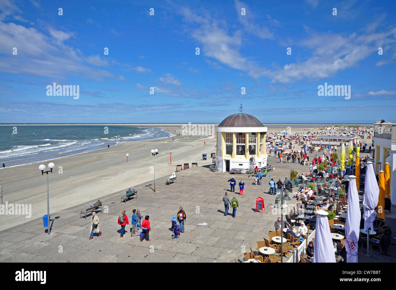 beach-front promenade on Borkum, Germany, Lower Saxony Stock Photo