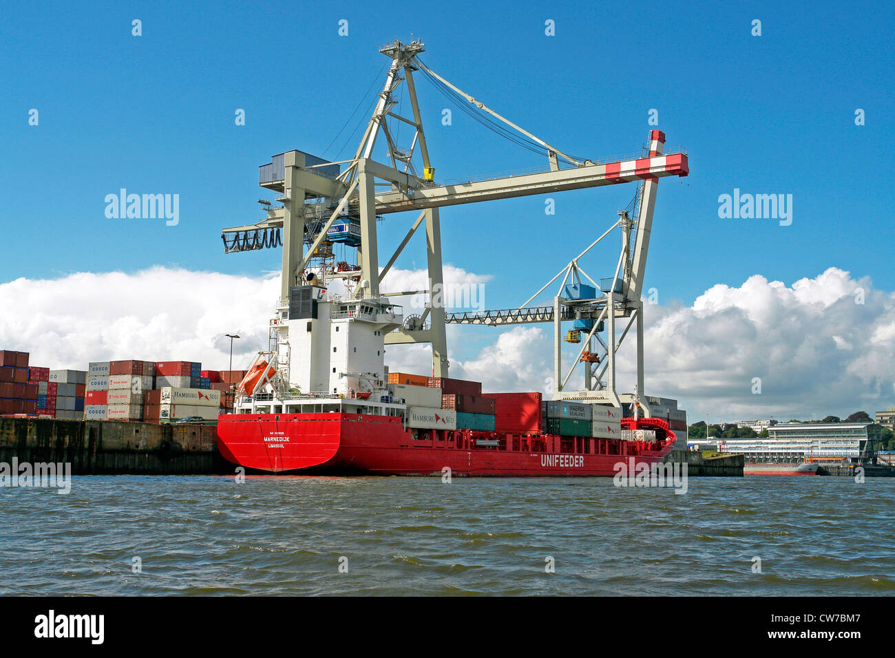 transport ship in Port of Hamburg, Germany, Hamburg Stock Photo - Alamy