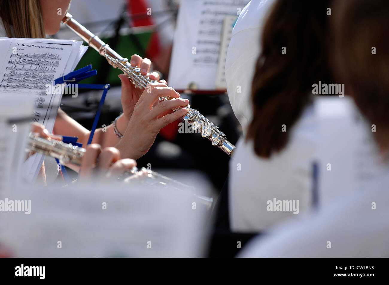 German flute player Stock Photo Alamy