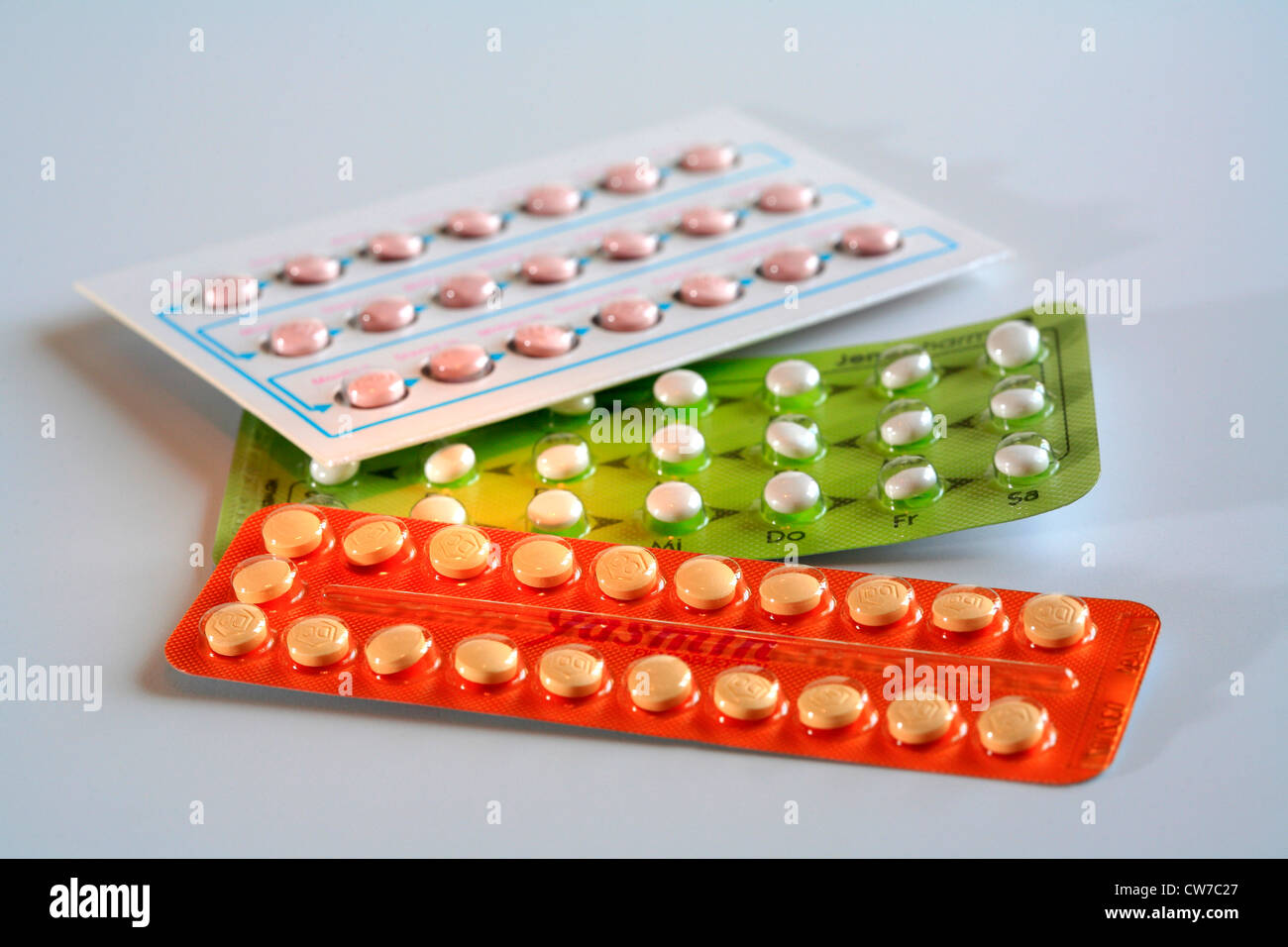blister packs of birth-control pills Stock Photo