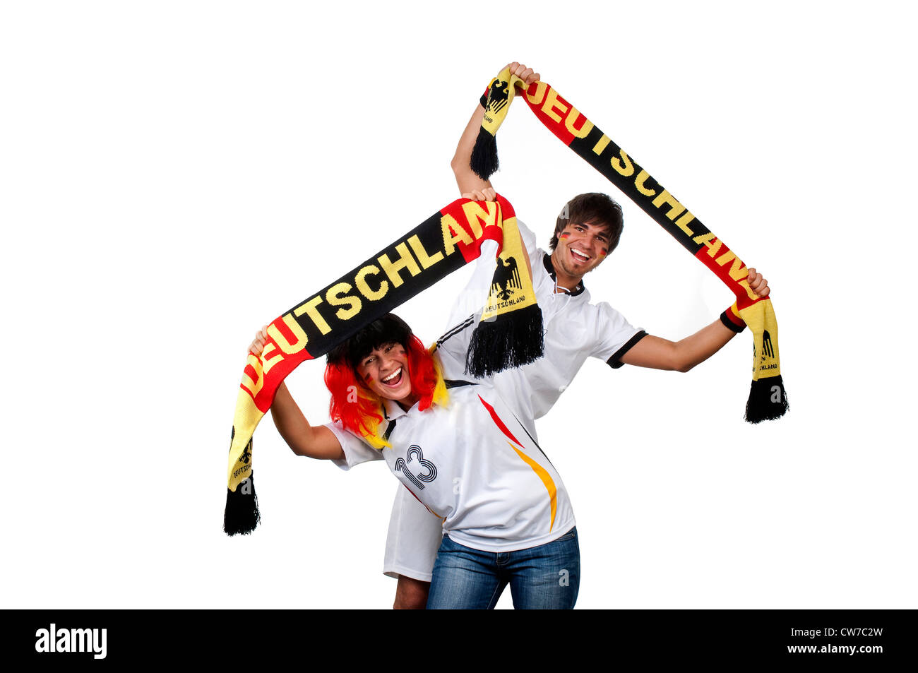 two German football fans, Germany Stock Photo Alamy
