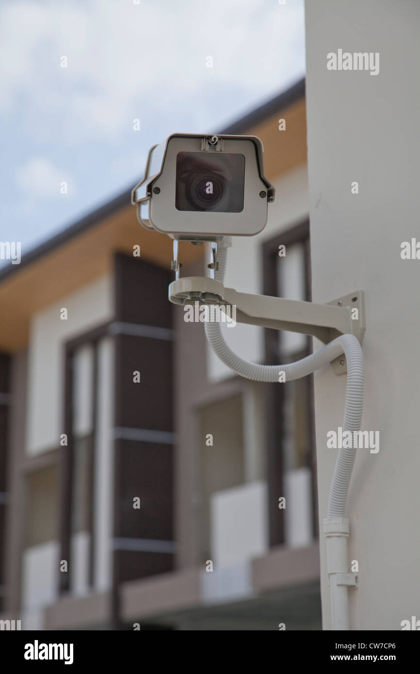 CCTV security camera at home Stock Photo Alamy
