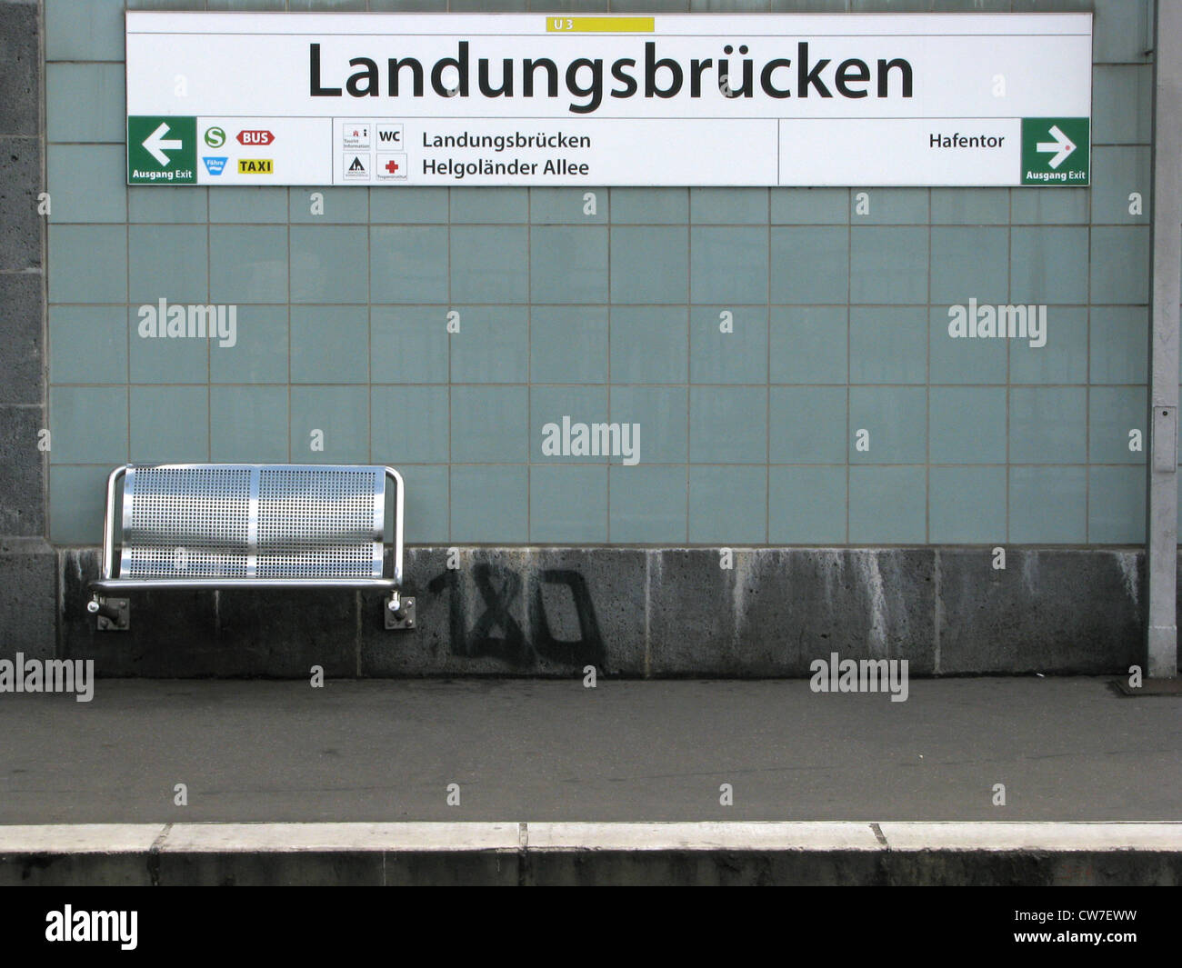 Station called Landungsbruecken at the harbour of Hamburg, Germany, St. Pauli, Hamburg Stock Photo