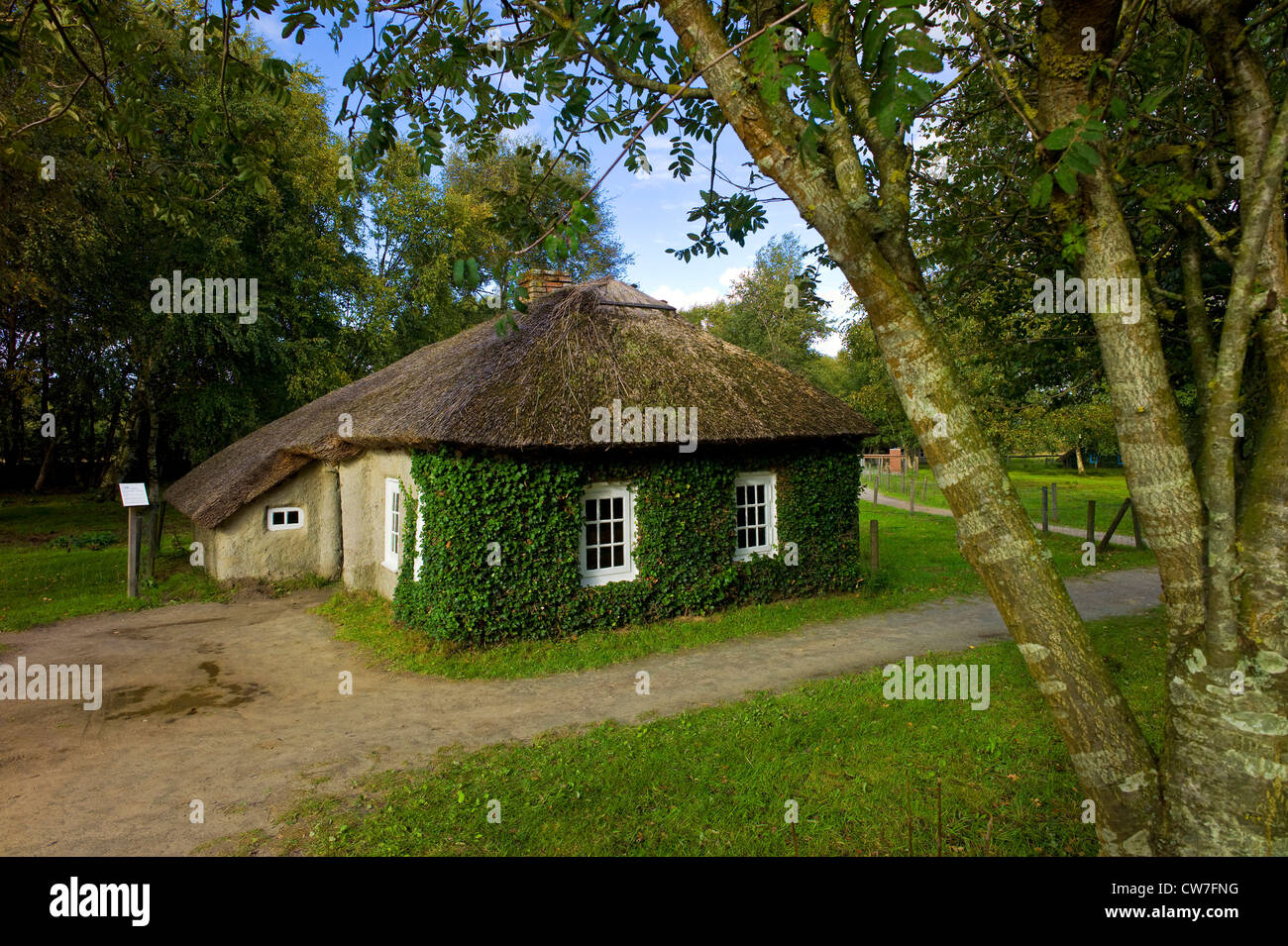 loam house from 1924 at the Moormuseum of the village Moordorf, Germany, Lower Saxony, East Frisia, Landkreis Aurich Stock Photo