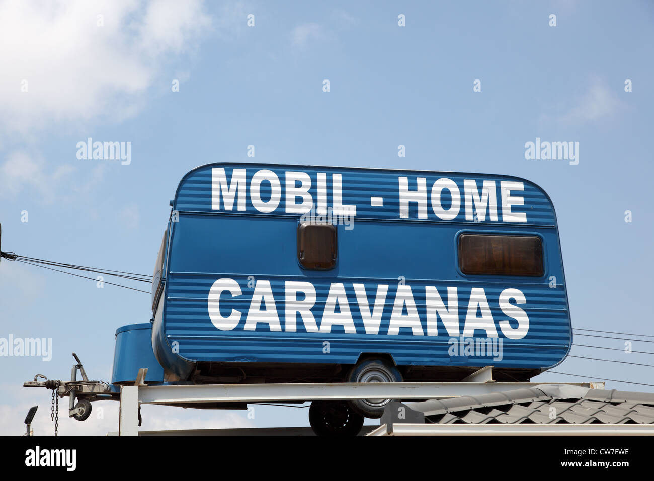 Mobile home and caravan shop in spain Stock Photo