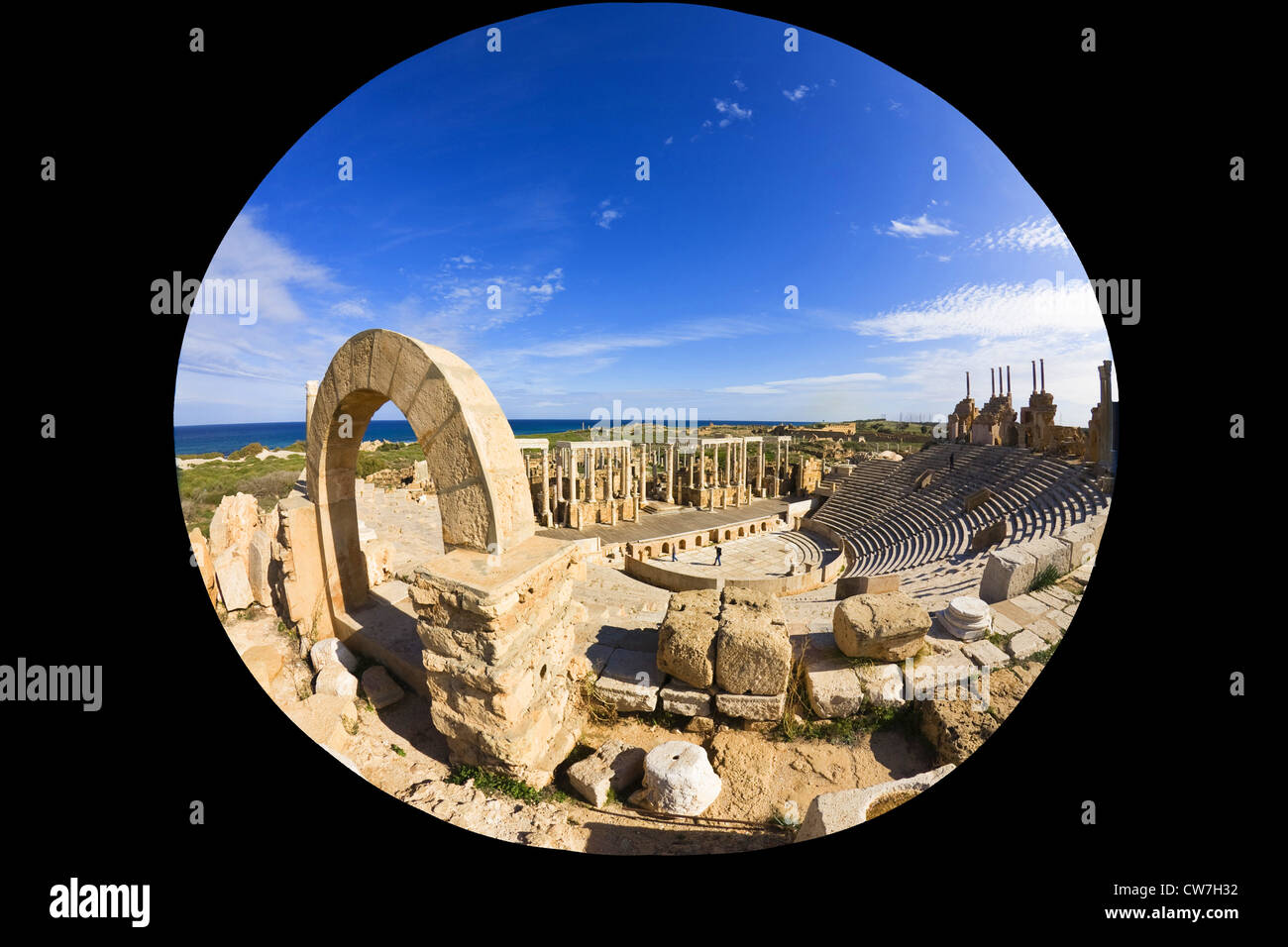 theatre, Libya, Leptis Magna Stock Photo - Alamy