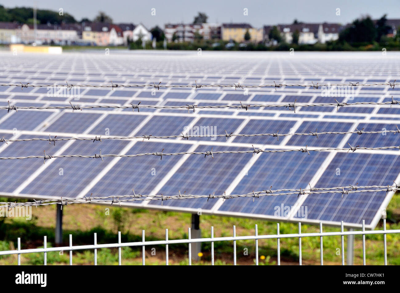 largest open space photovoltaic power plant in NRW to this day in Troisdorf-Oberlar, Germany, North Rhine-Westphalia, Troisdorf Stock Photo