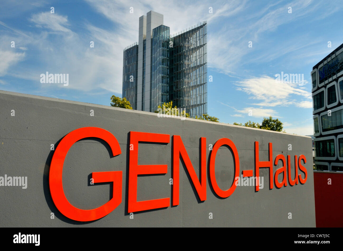 Geno Haus Sign Germany Baden Wuerttemberg Stuttgart Stock Photo Alamy