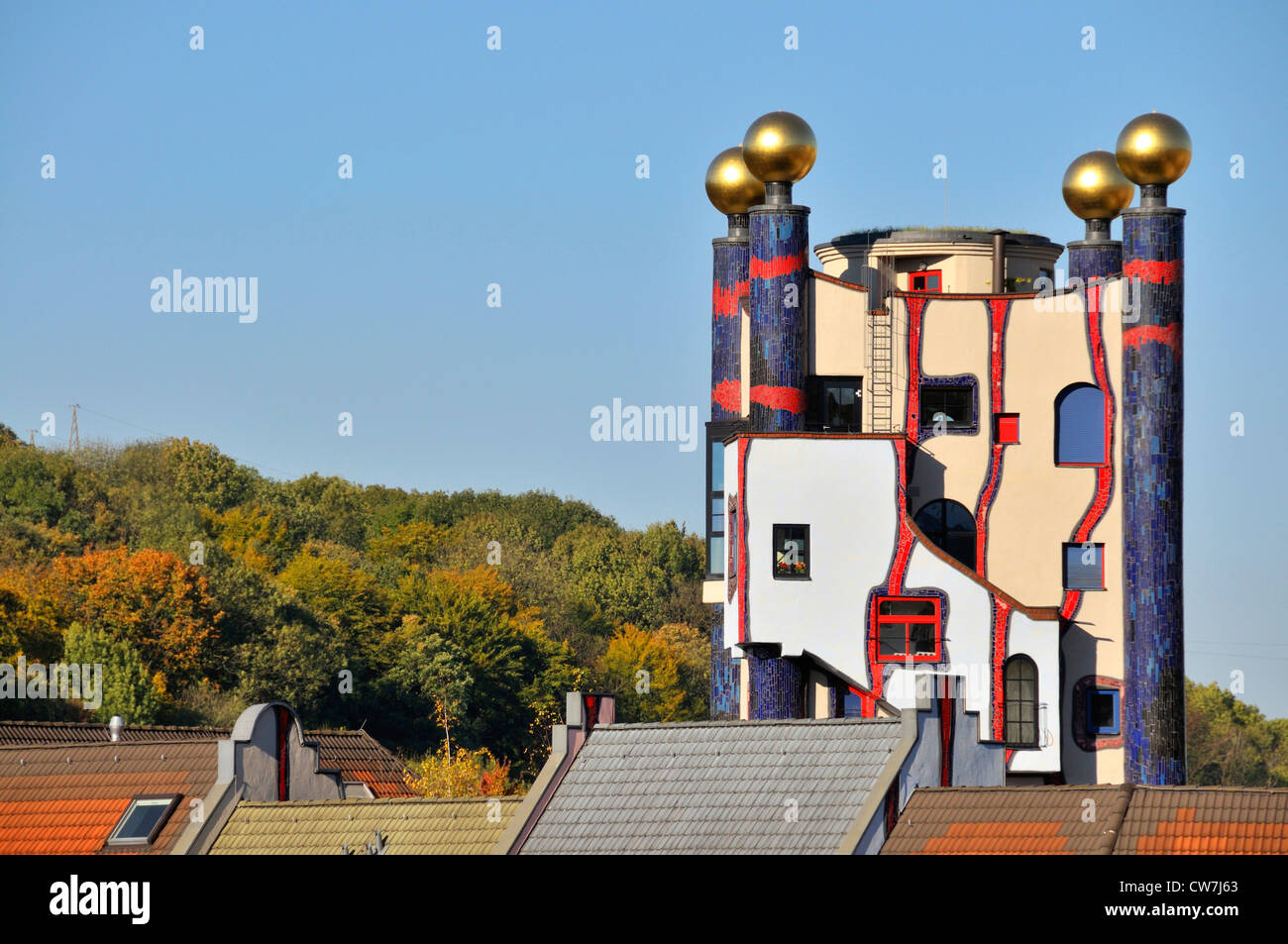 the Hundertwasserhaus in Plochingen, Germany, Baden-Wuerttemberg, Plochingen Stock Photo