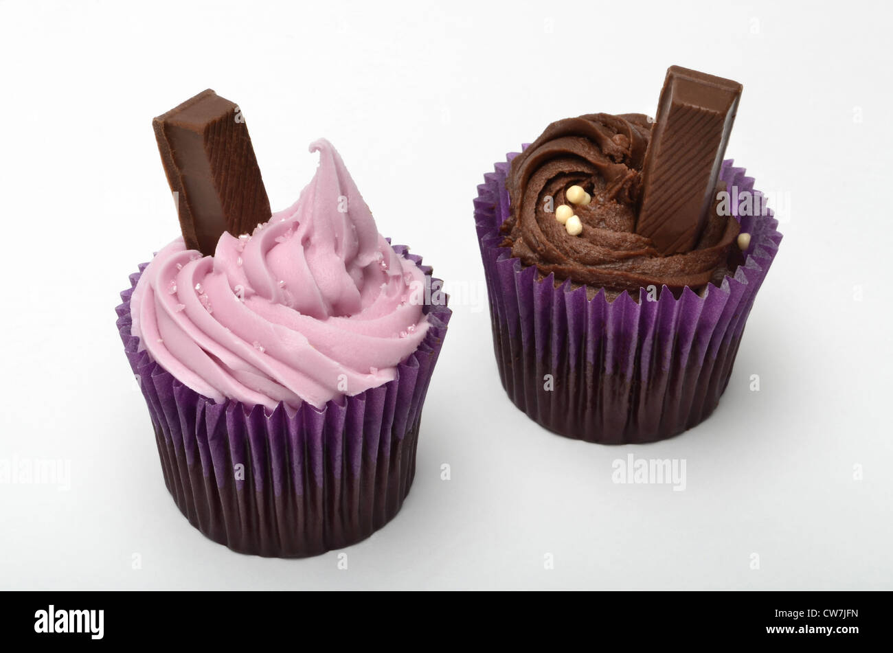 Cupcakes on a white background Stock Photo