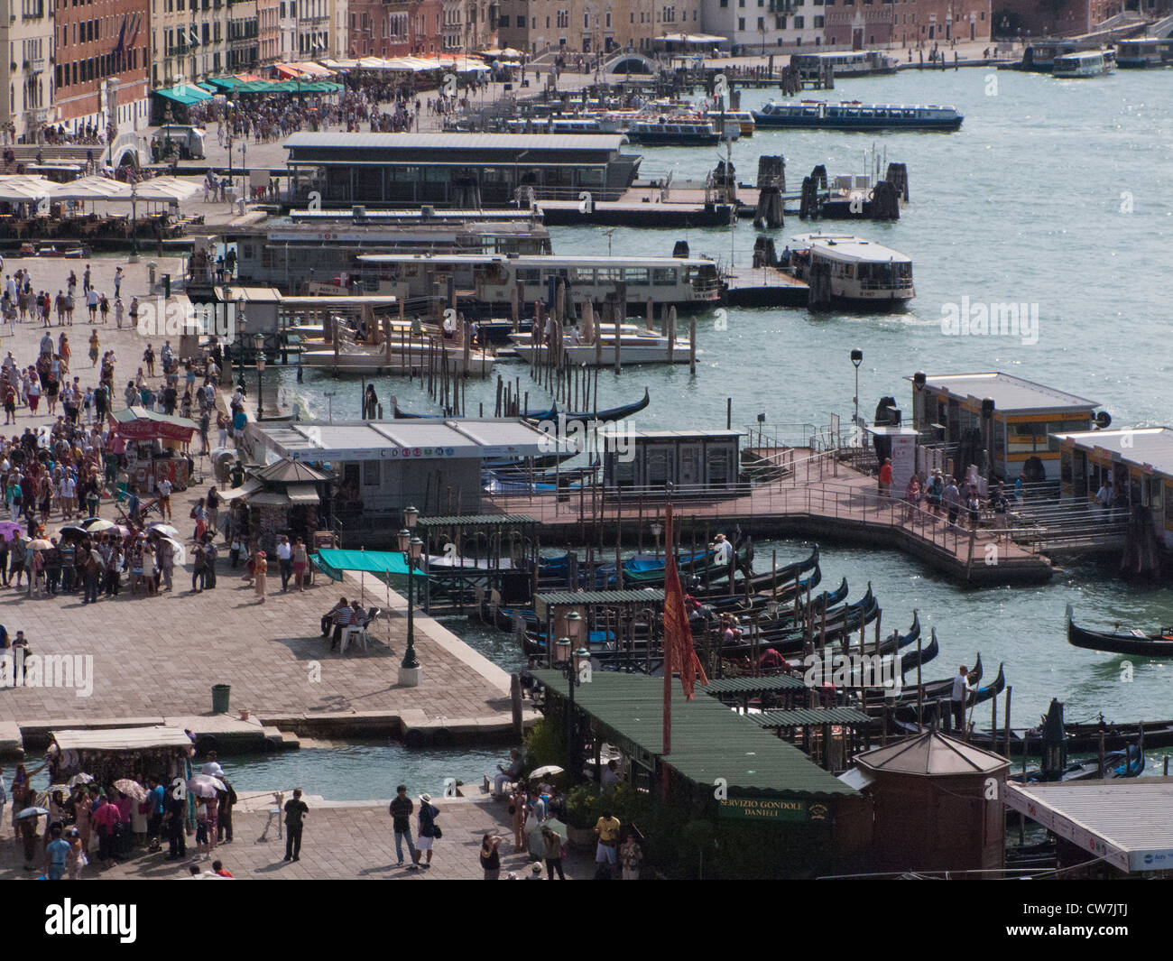 A view of Gondolas on the Lagoon from the Doge's Palace, Venice, Italy Stock Photo