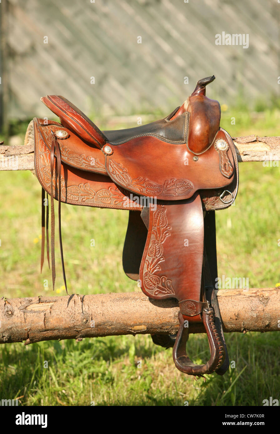 western saddle Stock Photo