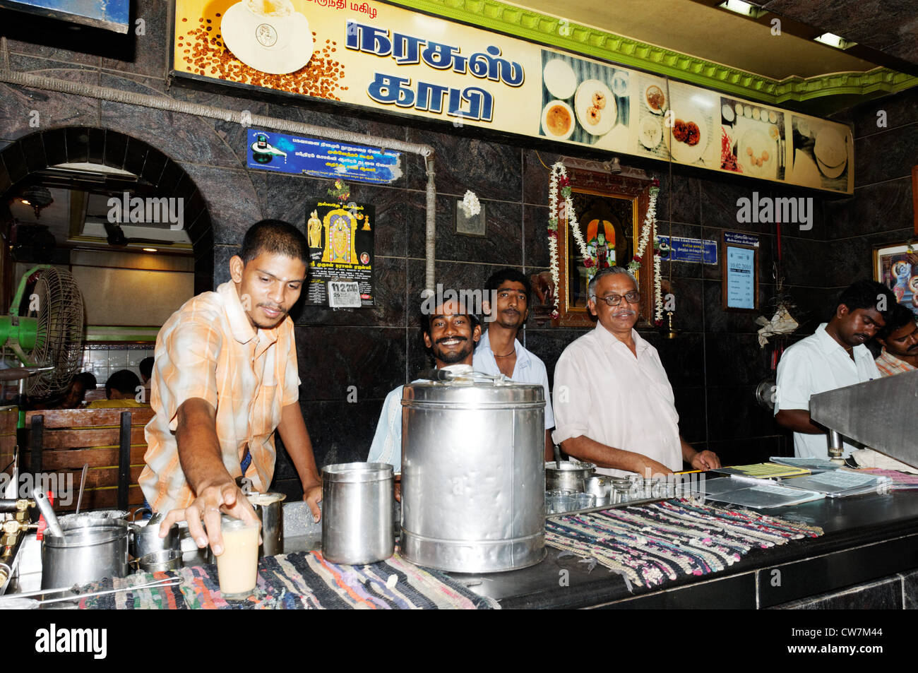 An Indian tea shop Stock Photo