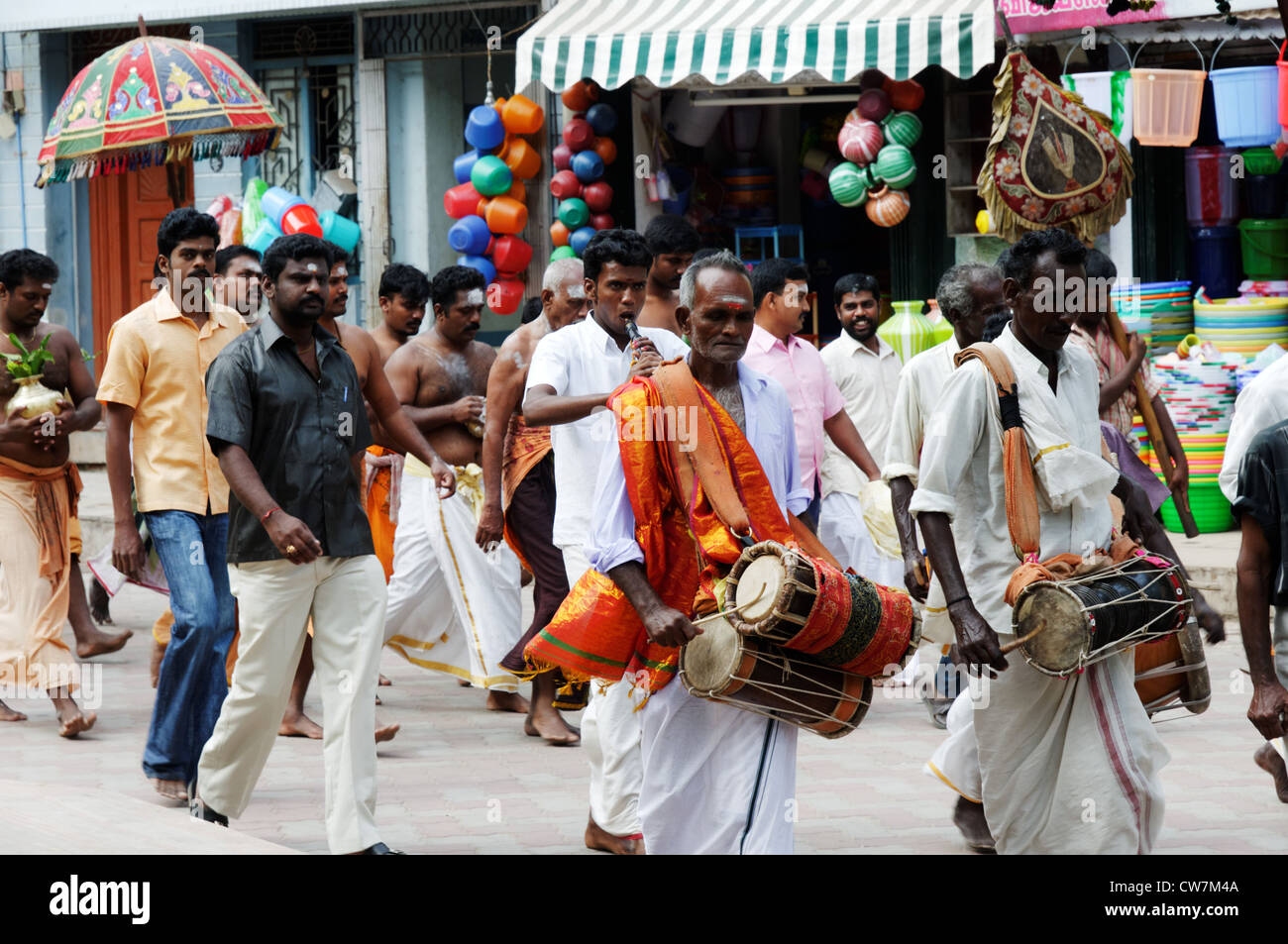 A religious parade in India Stock Photo