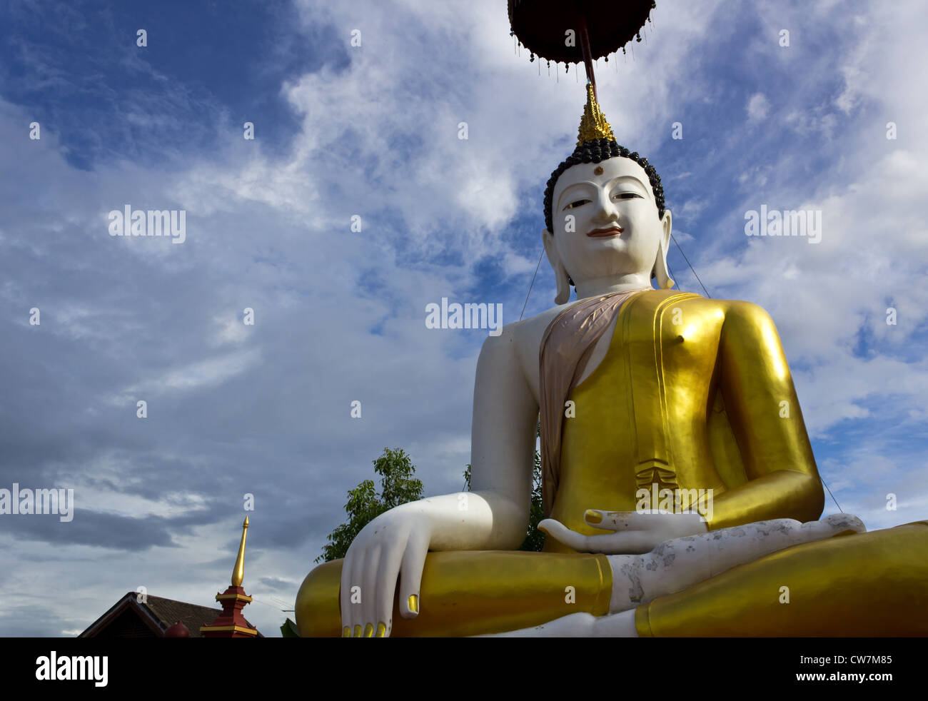 Photo of Big Buddha Image with the Blue Sky and White Clouds in the ...
