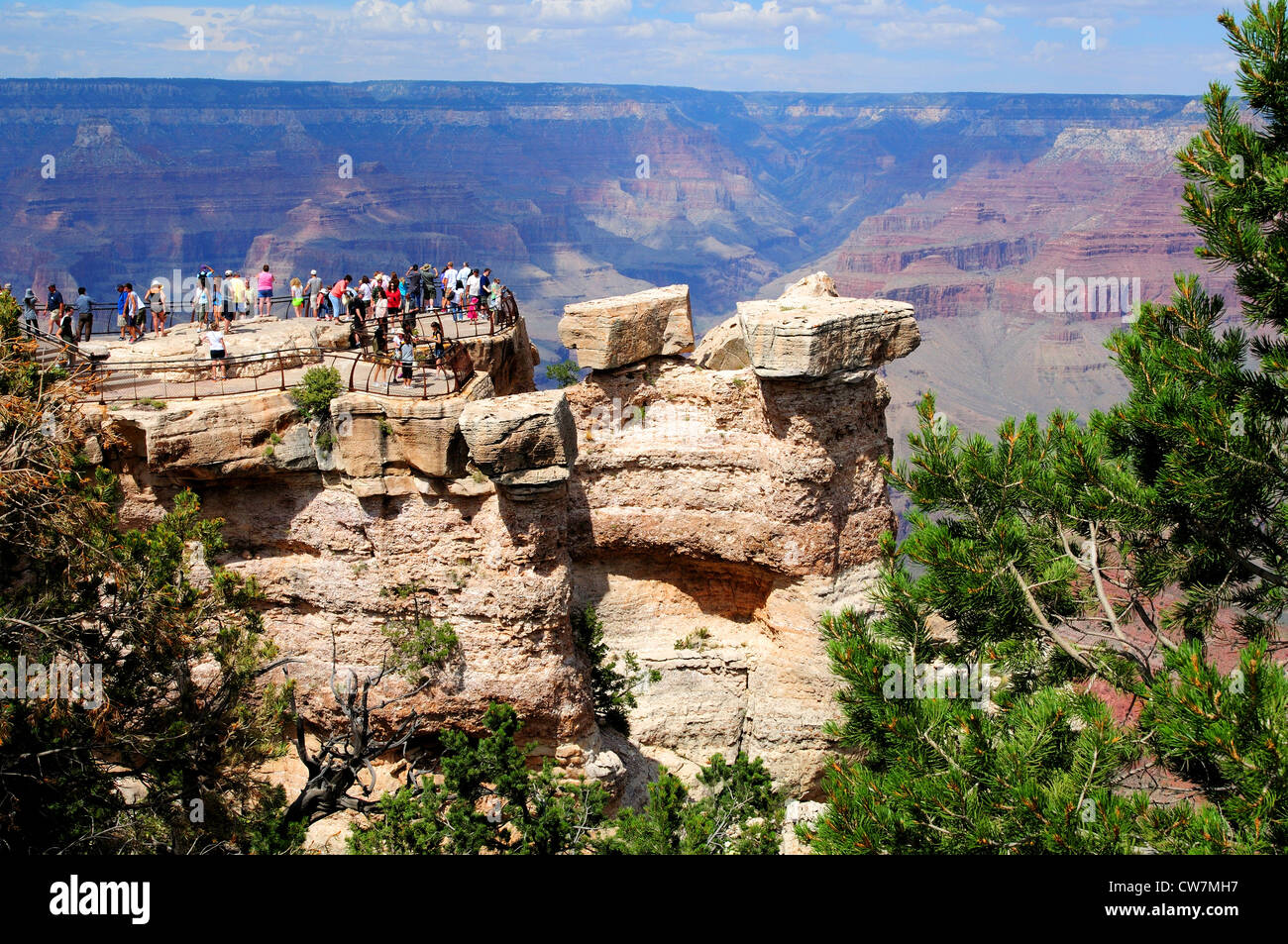 Scenic overlook at the Grand Canyon's South Rim in Arizona, USA Stock Photo