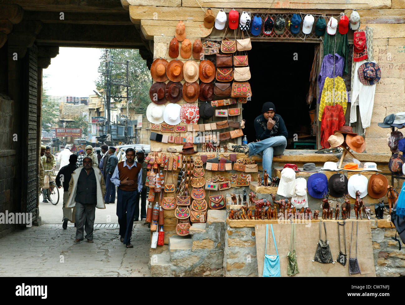 a souvenir shop at Jaisalmer fort, Rajasthan, India Stock Photo