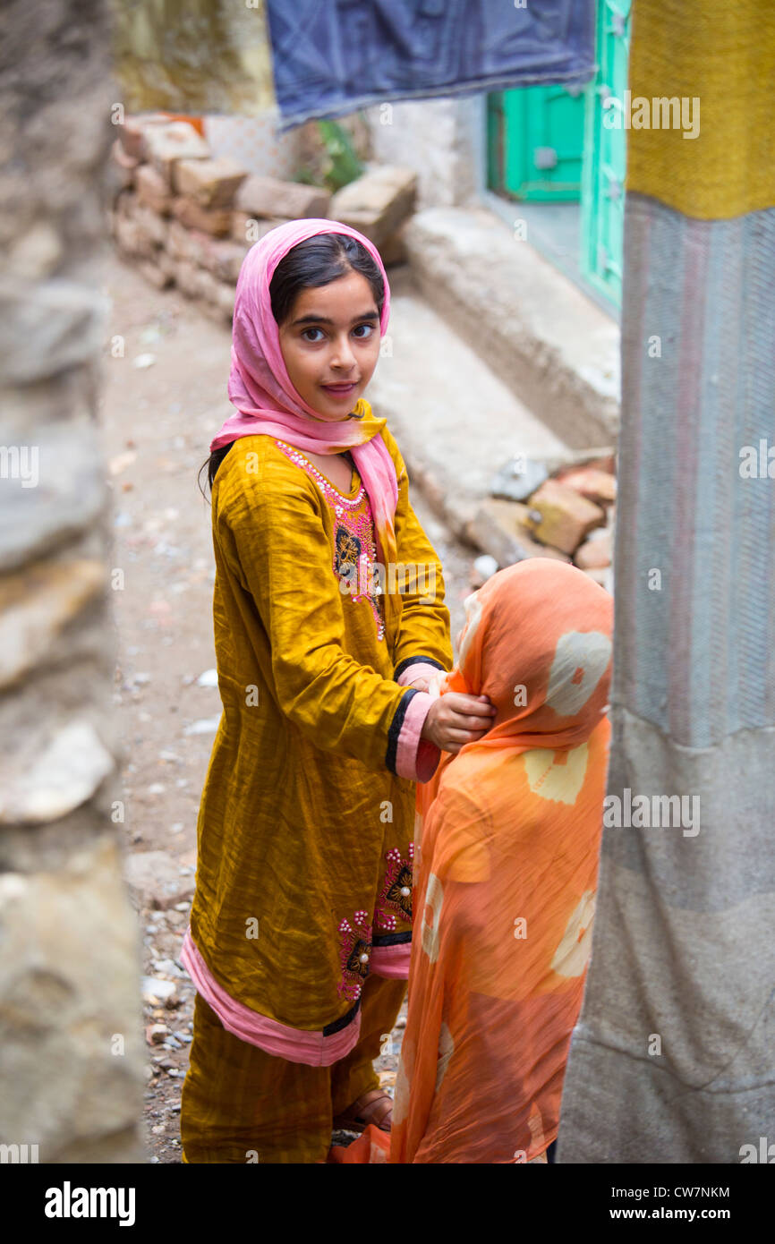 Young girl in Said Pur Village, Islamabad, Pakistan Stock Photo