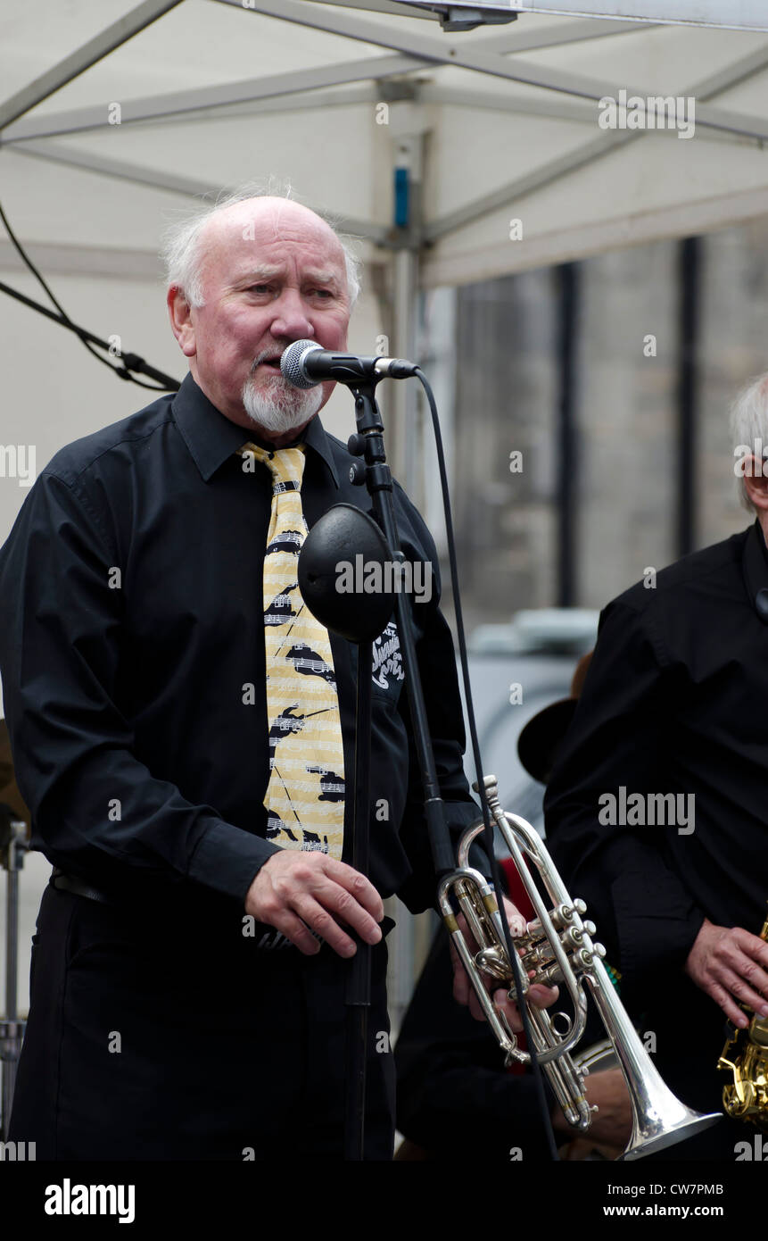 Trumpeter With The Savannah Jazz Band Singing On The Opening Day Of Stock Photo Alamy alamy