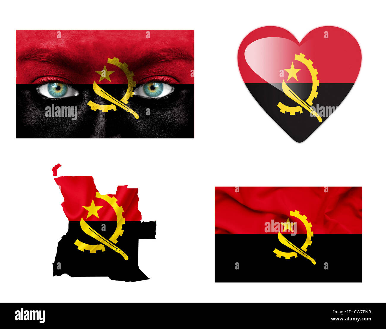 Set of various Angola flags Stock Photo Alamy
